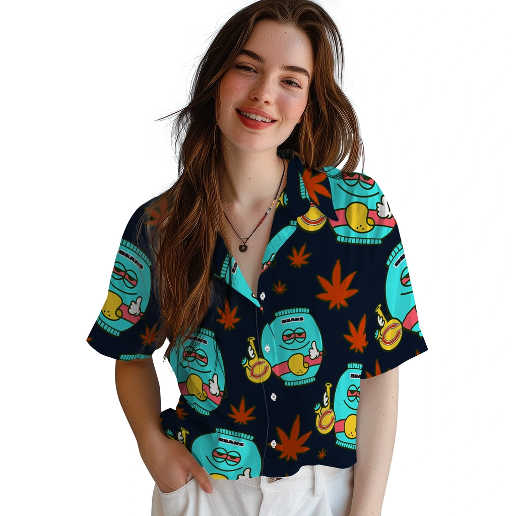 Chicago Bears Hawaiian Shirt - Chill Vibe chicago bears bong smile blue hawaiian shirts latest model