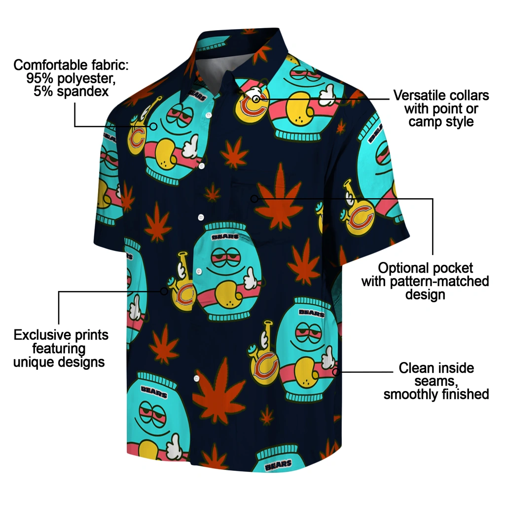 Chicago Bears Hawaiian Shirt - Chill Vibe chicago bears bong smile blue hawaiian shirts new arrival