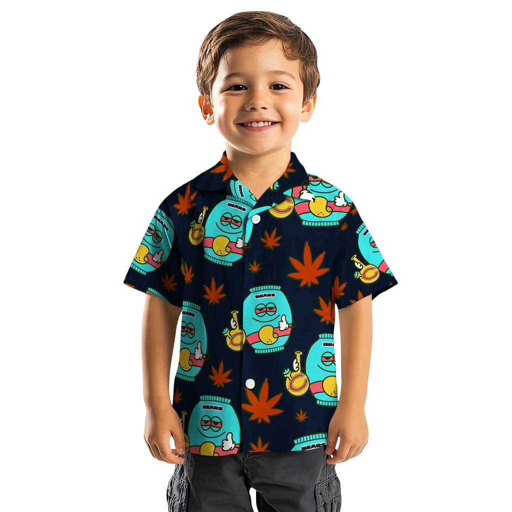 Chicago Bears Hawaiian Shirt - Chill Vibe chicago bears bong smile blue hawaiian shirts top rated