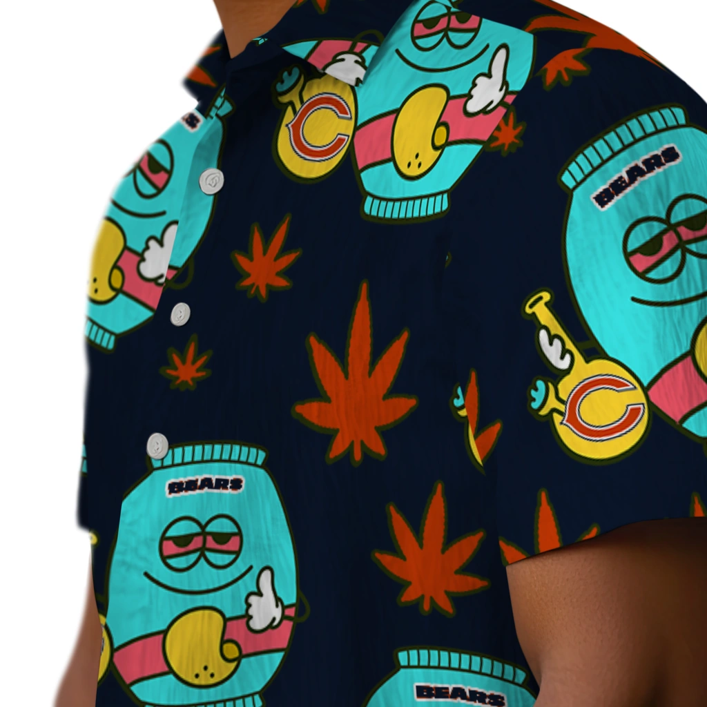 Chicago Bears Hawaiian Shirt - Chill Vibe chicago bears bong smile blue hawaiian shirts trendy