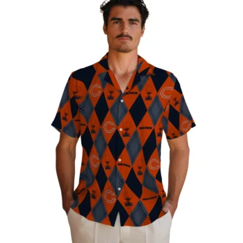 chicago bears balloon plaid blue hawaiian shirts fashion forward