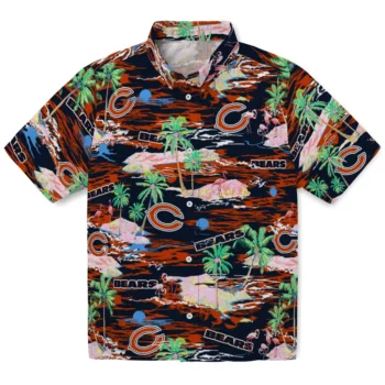 chicago bears flamingo retreat blue hawaiian shirts best selling