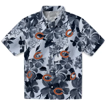 chicago bears hibiscus arrangement blue hawaiian shirts best selling
