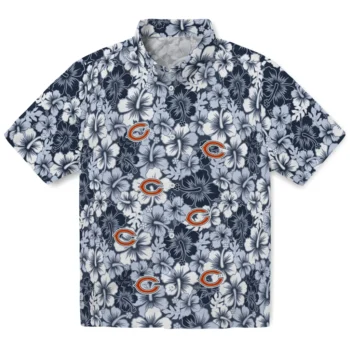 chicago bears hibiscus blooms blue hawaiian shirts best selling
