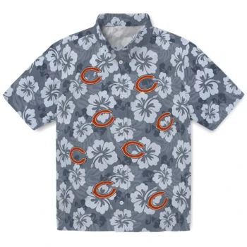 chicago bears hibiscus cluster blue hawaiian shirts best selling