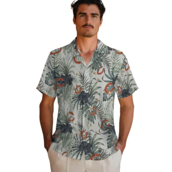 chicago bears hibiscus designs beige hawaiian shirts fashion forward