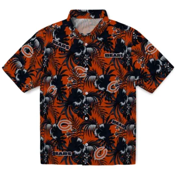 chicago bears hibiscus exotic blue hawaiian shirts best selling