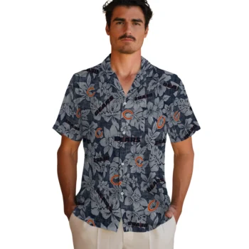 chicago bears hibiscus oasis blue hawaiian shirts fashion forward