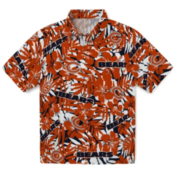 chicago bears hibiscus overlay hawaiian shirts best selling