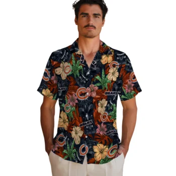 chicago bears tiki jungle blue hawaiian shirts fashion forward