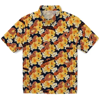 chicago bears hibiscus tropics blue yellow hawaiian shirts best selling