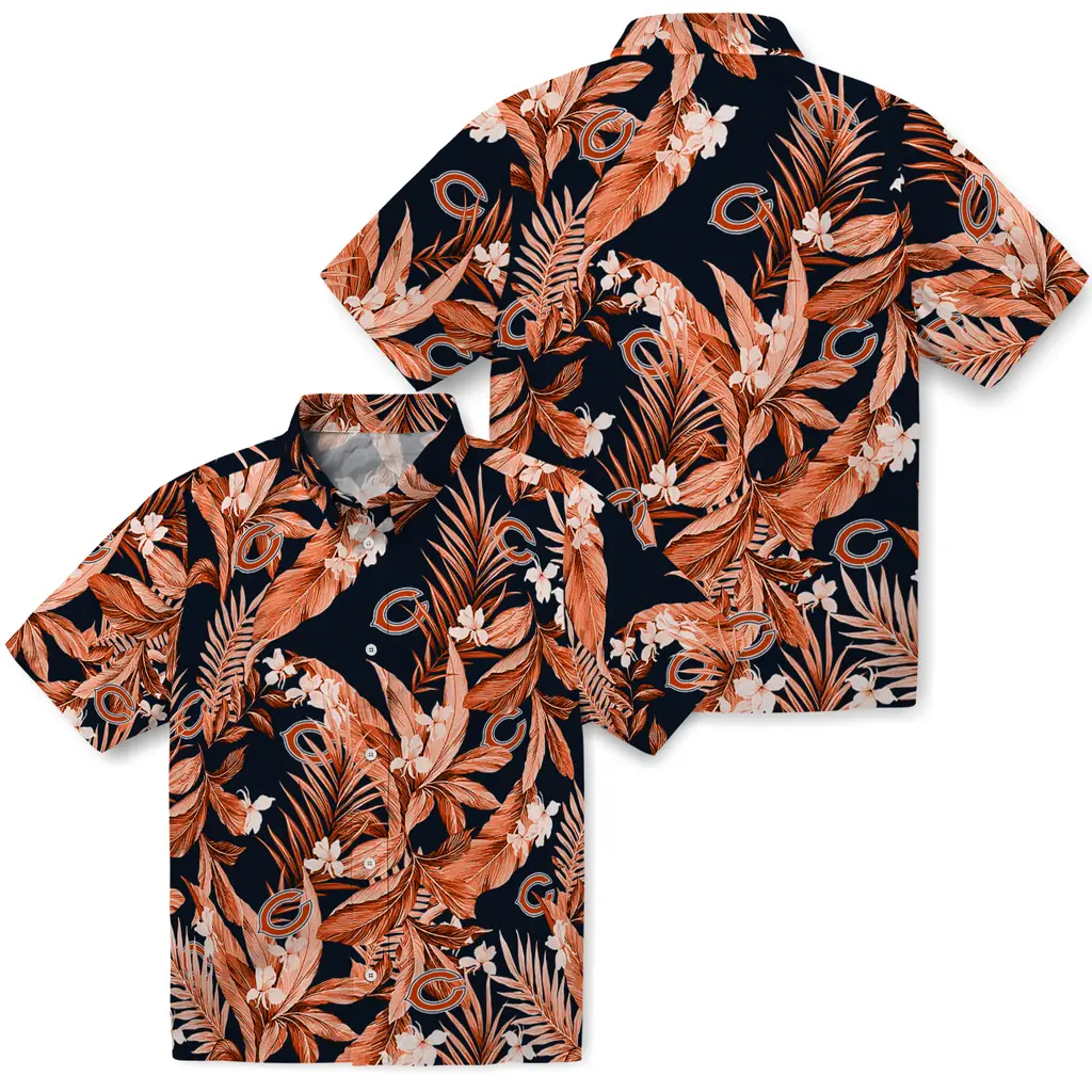 Chicago Bears Hawaiian Shirt - Palm Leaves chicago bears palm leaves blue hawaiian shirts high quality