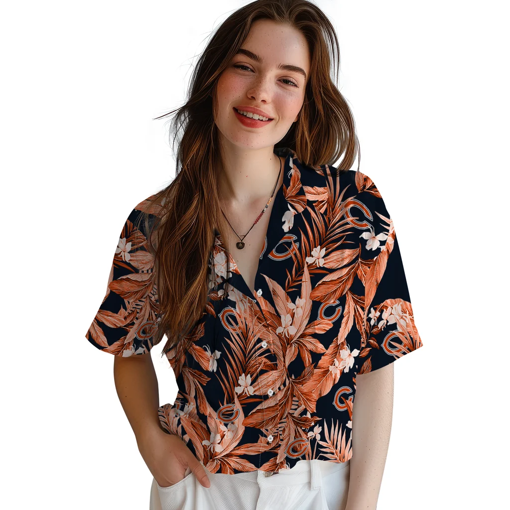 Chicago Bears Hawaiian Shirt - Palm Leaves chicago bears palm leaves blue hawaiian shirts latest model