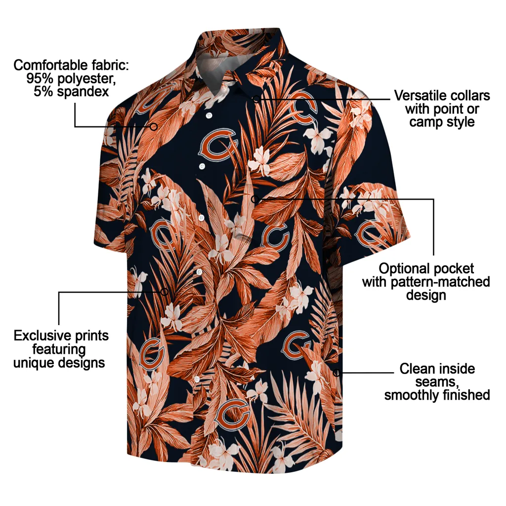 Chicago Bears Hawaiian Shirt - Palm Leaves chicago bears palm leaves blue hawaiian shirts new arrival
