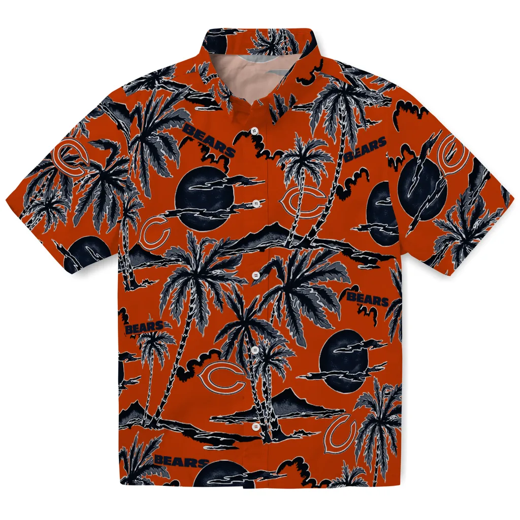 Chicago Bears Hawaiian Shirt - Palm Sunset chicago bears palm sunset hawaiian shirts best selling
