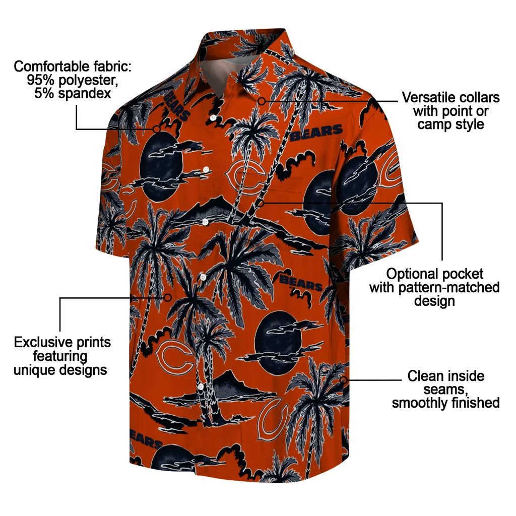 Chicago Bears Hawaiian Shirt - Palm Sunset chicago bears palm sunset hawaiian shirts new arrival
