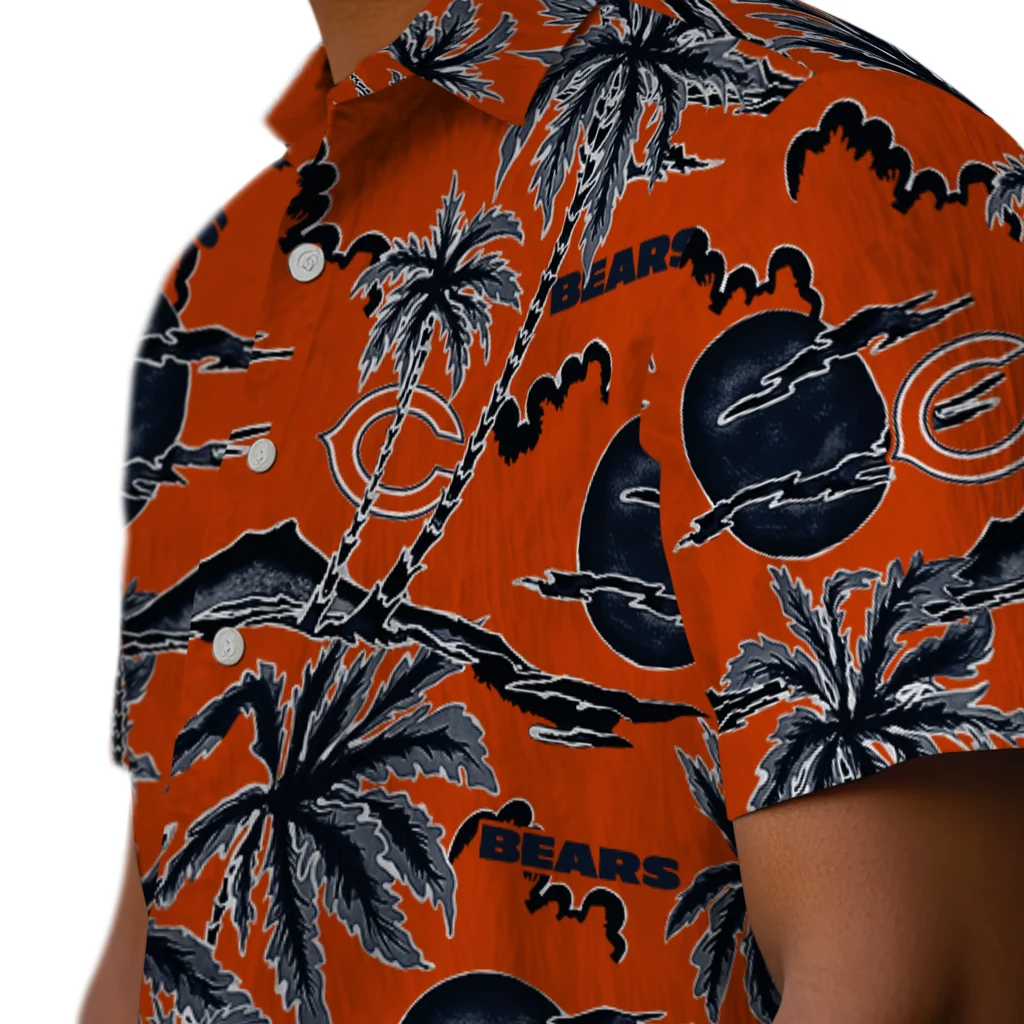 Chicago Bears Hawaiian Shirt - Palm Sunset chicago bears palm sunset hawaiian shirts trendy