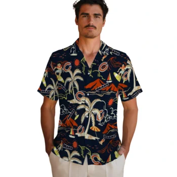 chicago bears palm tree island blue hawaiian shirts fashion forward