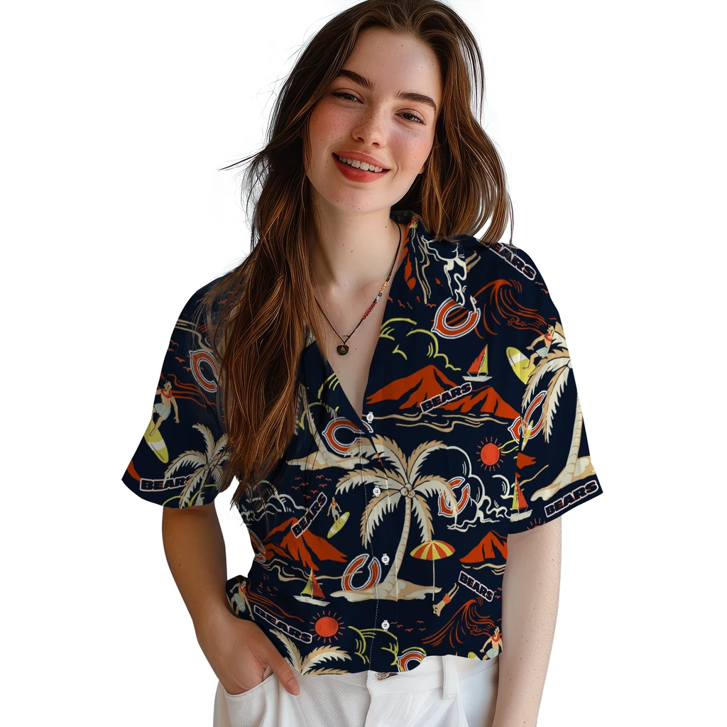 Chicago Bears Hawaiian Shirt - Palm Tree Island chicago bears palm tree island blue hawaiian shirts latest model