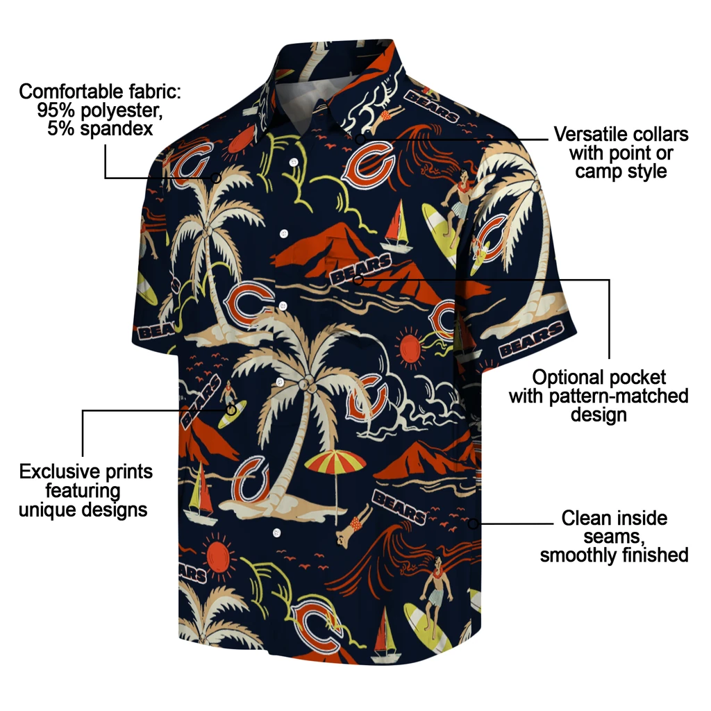 Chicago Bears Hawaiian Shirt - Palm Tree Island chicago bears palm tree island blue hawaiian shirts new arrival