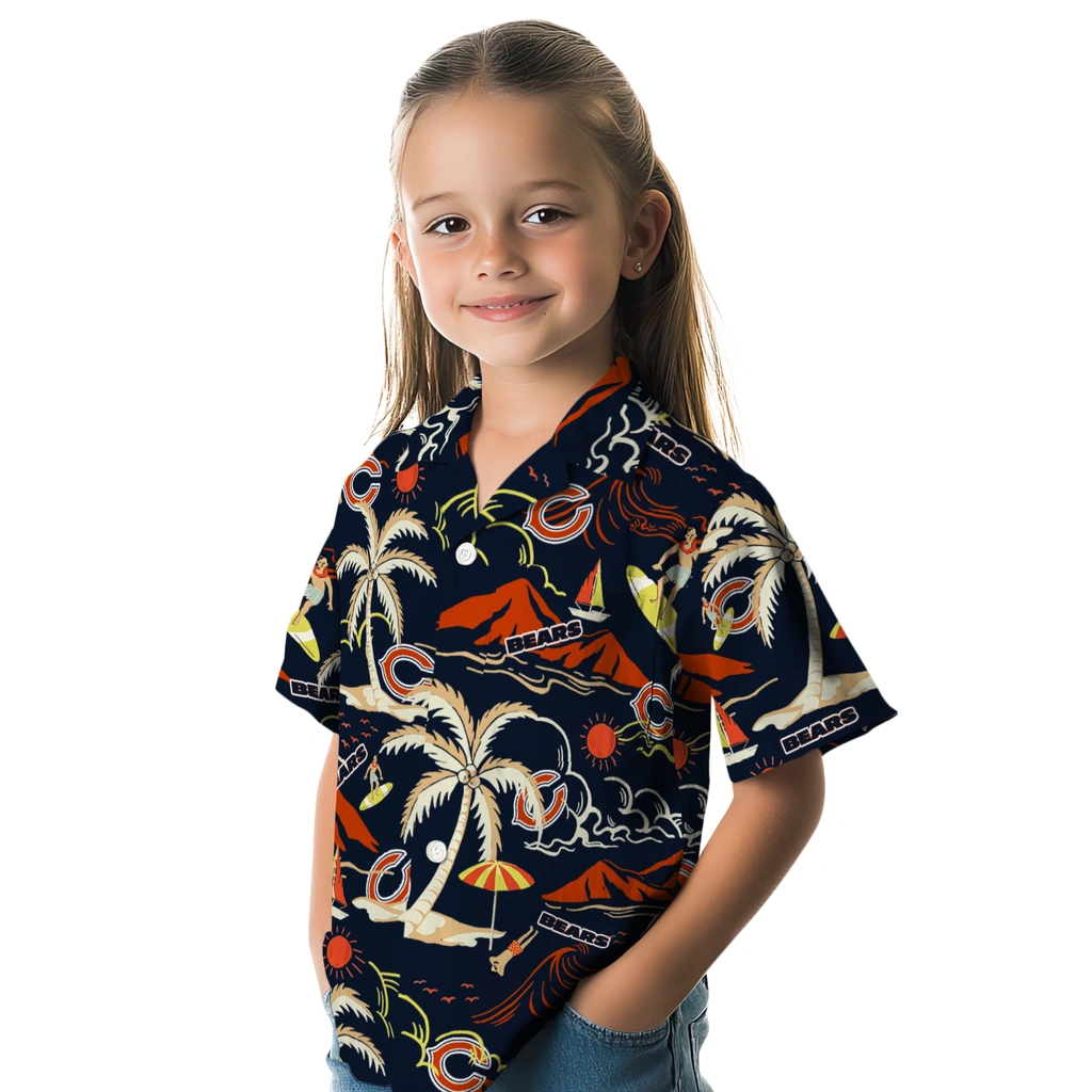 Chicago Bears Hawaiian Shirt - Palm Tree Island chicago bears palm tree island blue hawaiian shirts premium grade