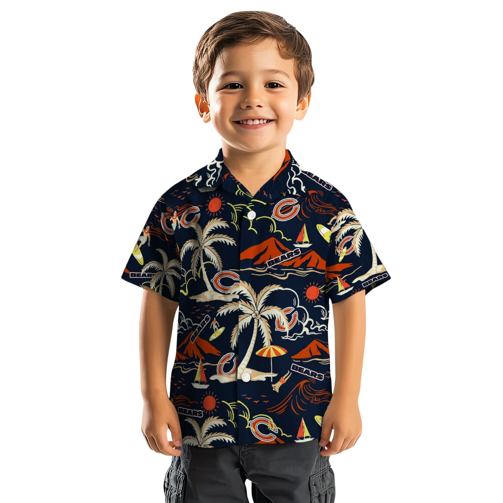 Chicago Bears Hawaiian Shirt - Palm Tree Island chicago bears palm tree island blue hawaiian shirts top rated