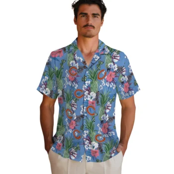 chicago bears pineapple bouquet best sky blue hawaiian shirts fashion forward