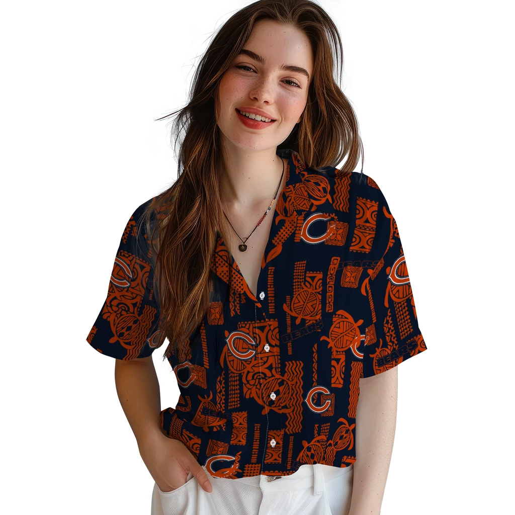 Chicago Bears Hawaiian Shirt - Turtle Lines chicago bears turtle lines blue hawaiian shirts latest model