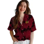 Chicago Blackhawks Hawaiian Shirt – 50th State Flower