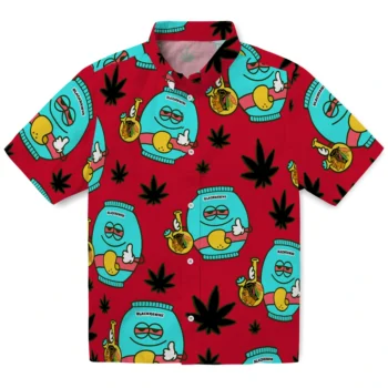 chicago blackhawks bong smile red hawaiian shirts best selling