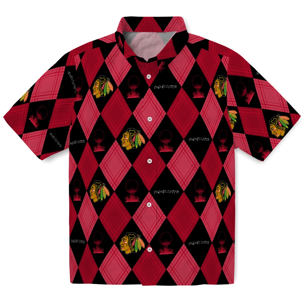 Chicago Blackhawks Hawaiian Shirt - Golfing Plaid chicago blackhawks balloon plaid red hawaiian shirts best selling