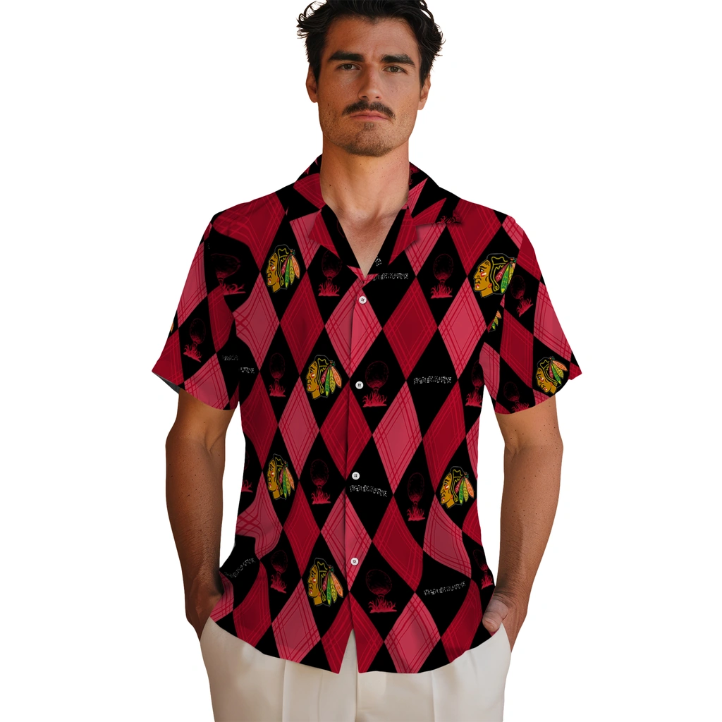 Chicago Blackhawks Hawaiian Shirt - Golfing Plaid chicago blackhawks balloon plaid red hawaiian shirts fashion forward
