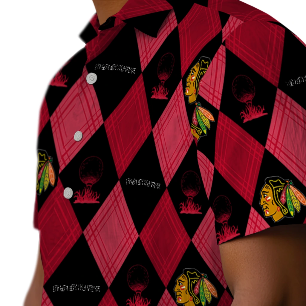 Chicago Blackhawks Hawaiian Shirt - Golfing Plaid chicago blackhawks balloon plaid red hawaiian shirts trendy