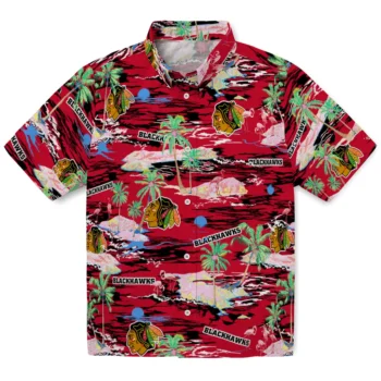 chicago blackhawks flamingo retreat red hawaiian shirts best selling