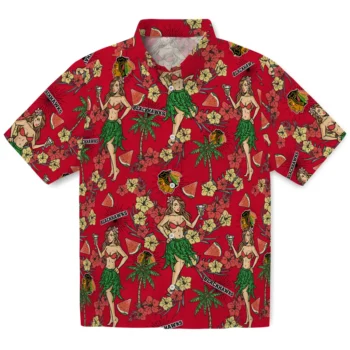 chicago blackhawks hawaiian girls design red hawaiian shirts best selling