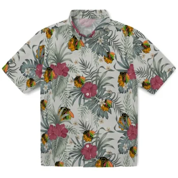chicago blackhawks hibiscus designs beige hawaiian shirts best selling