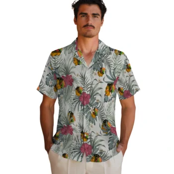 chicago blackhawks hibiscus designs beige hawaiian shirts fashion forward
