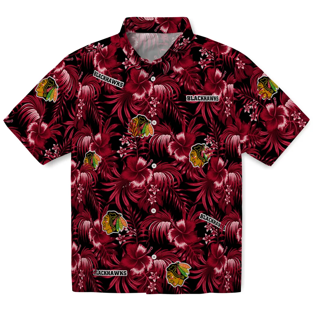 Chicago Blackhawks Hawaiian Shirt - Hibiscus Exotic chicago blackhawks hibiscus exotic red hawaiian shirts best selling