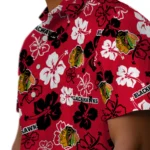 Chicago Blackhawks Hawaiian Shirt – Hibiscus Flower Design
