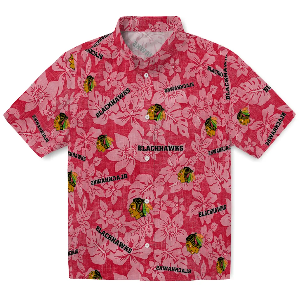 Chicago Blackhawks Hawaiian Shirt - Hibiscus Oasis chicago blackhawks hibiscus oasis red hawaiian shirts best selling