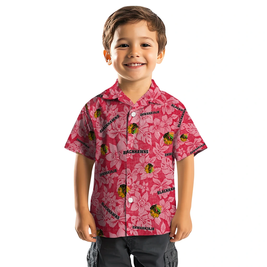 Chicago Blackhawks Hawaiian Shirt - Hibiscus Oasis chicago blackhawks hibiscus oasis red hawaiian shirts top rated