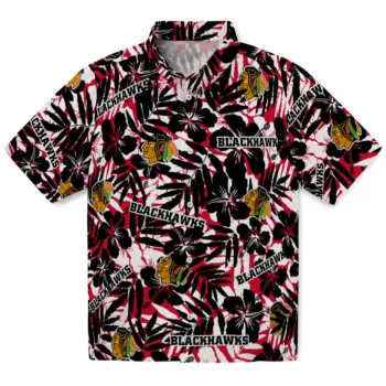 chicago blackhawks hibiscus overlay hawaiian shirts best selling