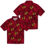 Chicago Blackhawks Hawaiian Shirt – Leaf Outline