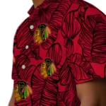 Chicago Blackhawks Hawaiian Shirt – Leaf Outline