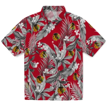 chicago blackhawks palm leaves red hawaiian shirts best selling