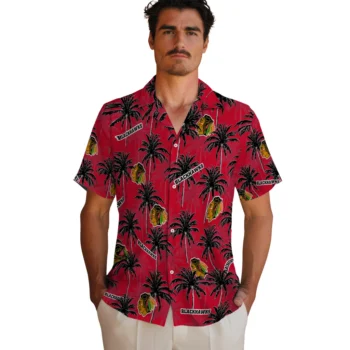 chicago blackhawks palm grove red hawaiian shirts fashion forward