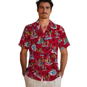 chicago blackhawks simpsons christmas red hawaiian shirts fashion forward