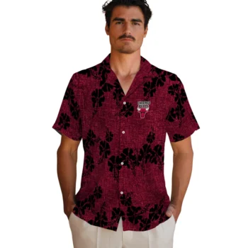 chicago bulls hibiscus petals red hawaiian shirts fashion forward