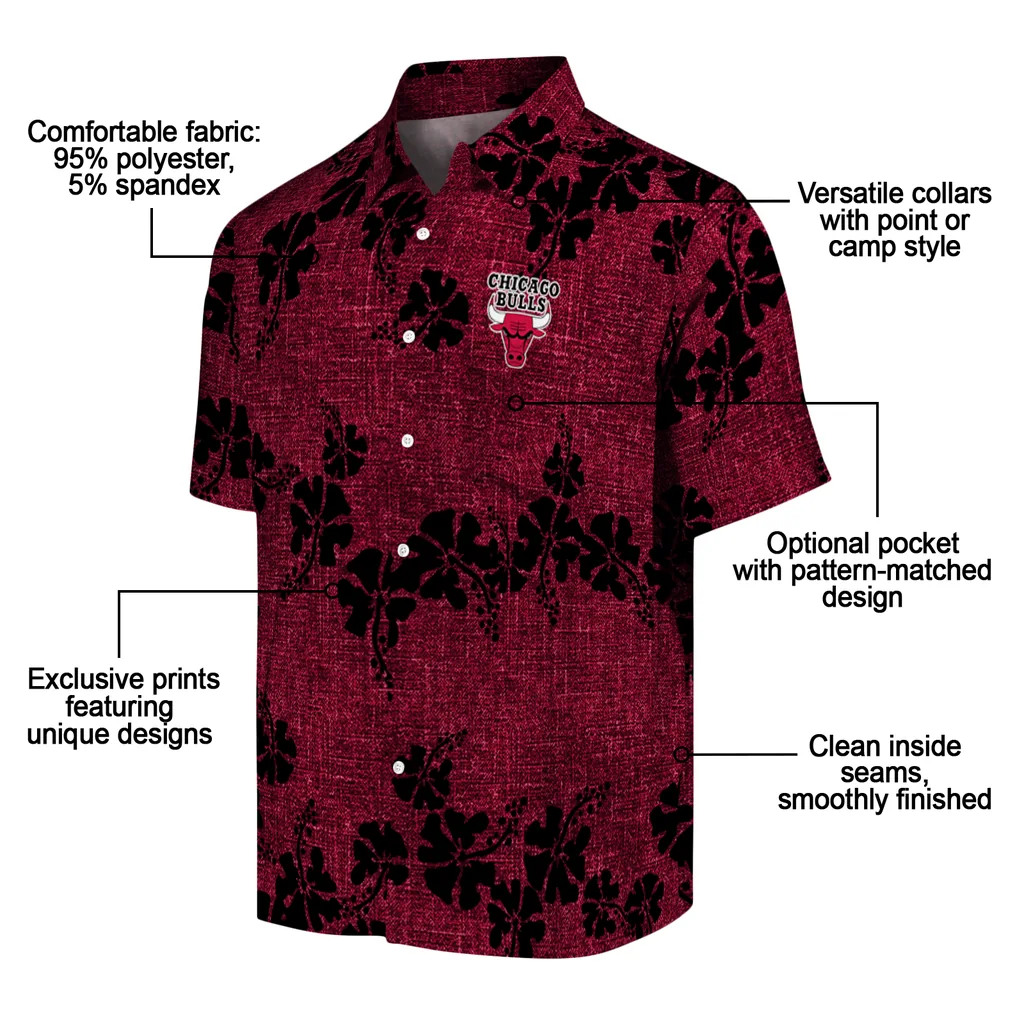 Chicago Bulls Hawaiian Shirt - 50th State Flower chicago bulls hibiscus petals red hawaiian shirts new arrival