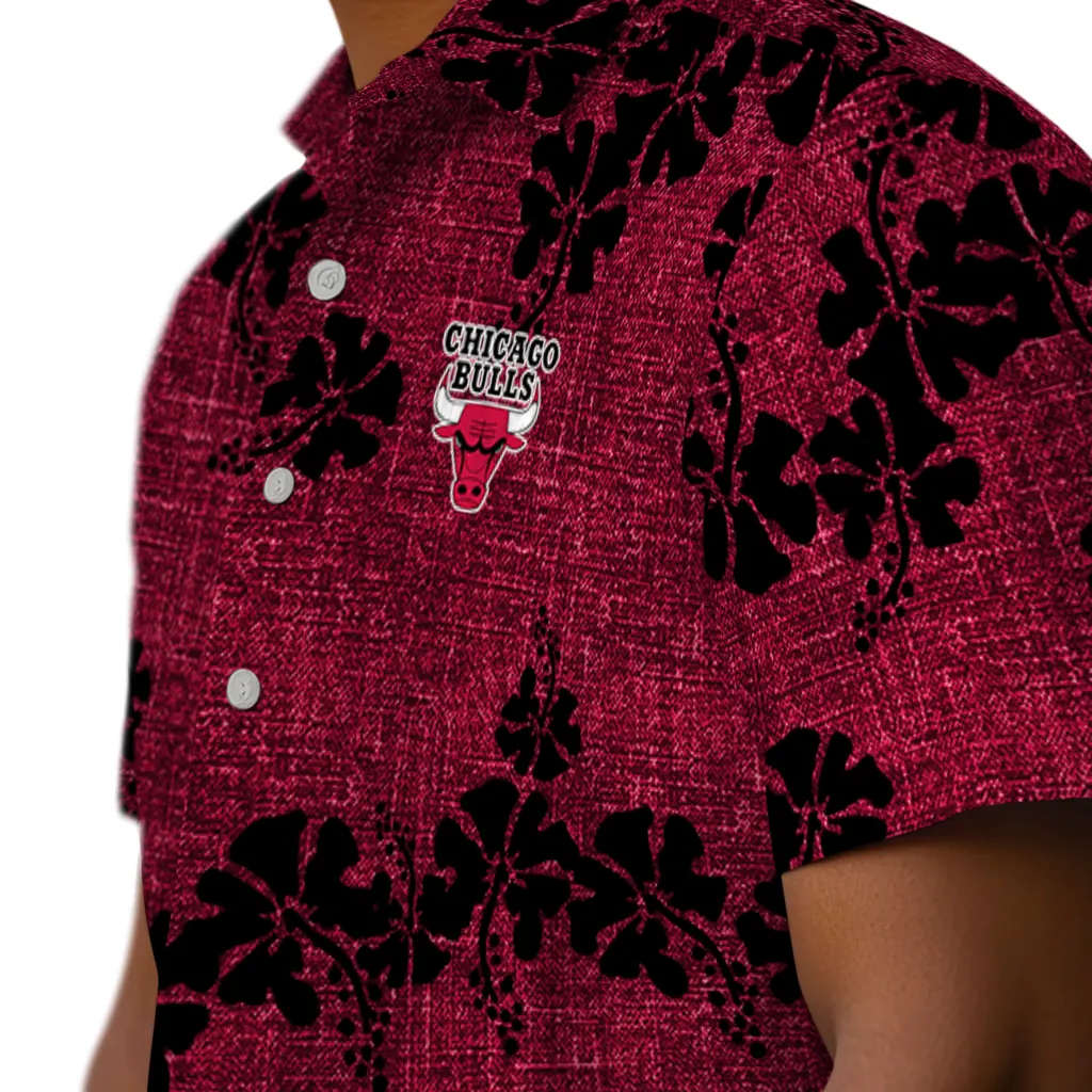 Chicago Bulls Hawaiian Shirt - 50th State Flower chicago bulls hibiscus petals red hawaiian shirts trendy